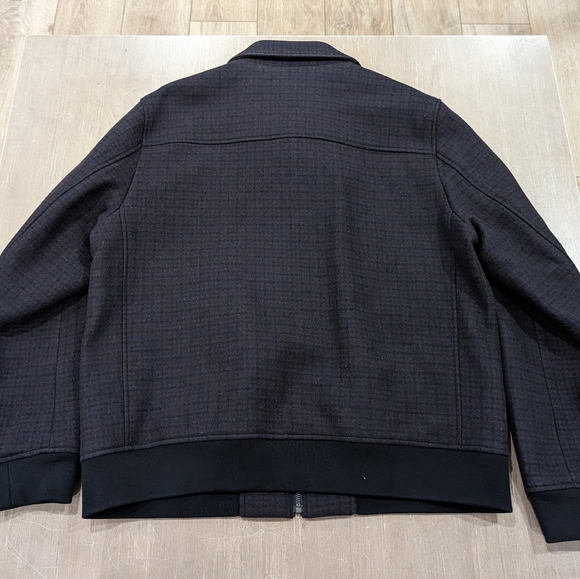 Mens Theory Wool Blend "Wyatt" Micro Check Jacket Mink Brown - Picture 4 of 4